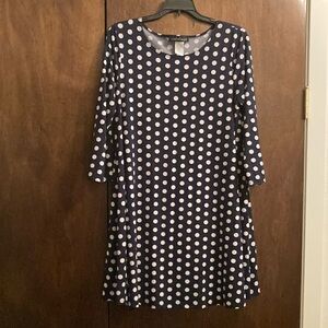 Derek Heart Polka Dot Navy Dress